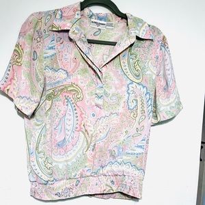 Vintage paisley Polyester button down